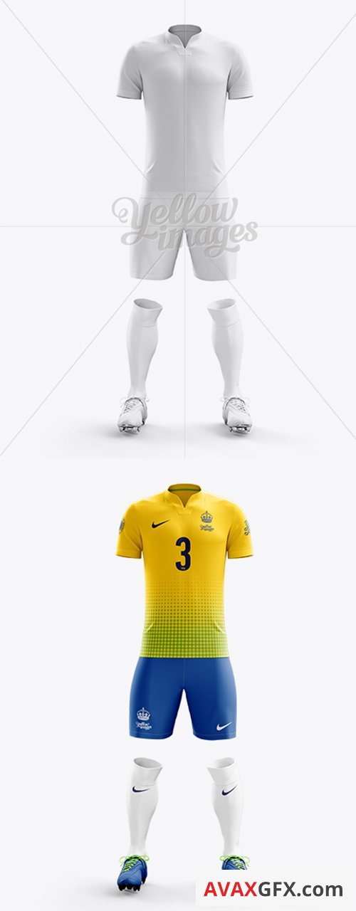 Mens Full Soccer Team Kit mockup (Front View) 17122 TIF ...
