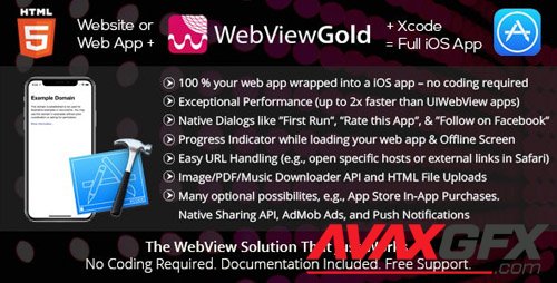 CodeCanyon - WebViewGold for iOS v7.1 - WebView URL/HTML to iOS app + Push, URL Handling, APIs & much more! - 10202150