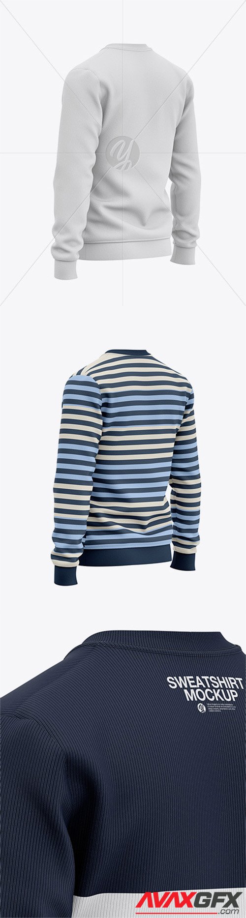 Men's Sweatshirt Mockup - Back Half Side View Of Sweater 55974