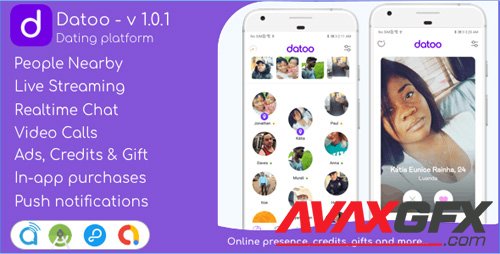 CodeCanyon - Datoo v1.0.1 - Dating platform with Live Steaming and Video calls + Admin Panel - 25740589