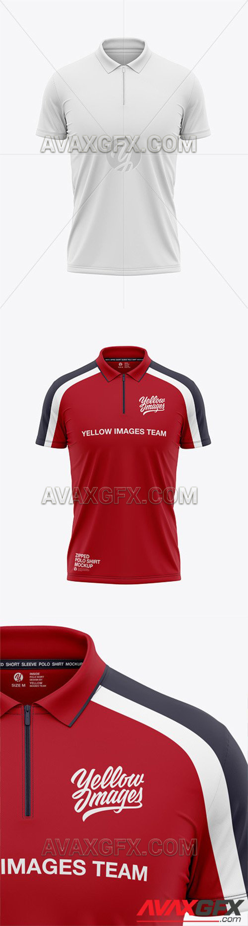 Download Men's Zip Neck Polo Shirts Mockup 58403 » AVAXGFX - All ...