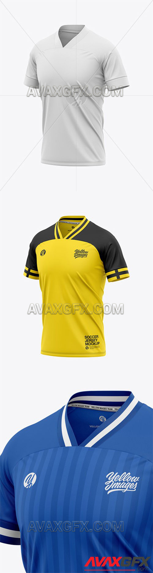 Men's Soccer Jersey T-Shirt Mockup - Front Half-Side View ...