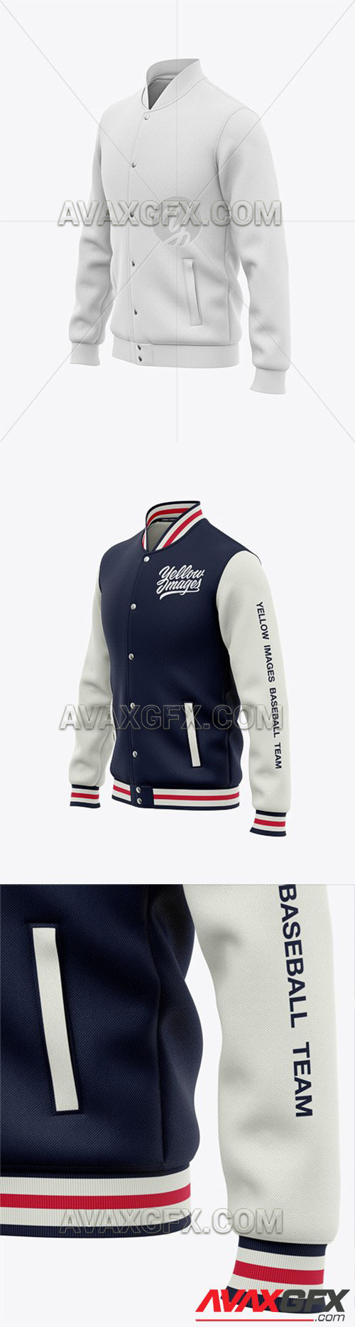 Download Men S Varsity Jacket Mockup Front Half Side View 60146 Avaxgfx All Downloads That You Need In One Place Graphic From Nitroflare Rapidgator