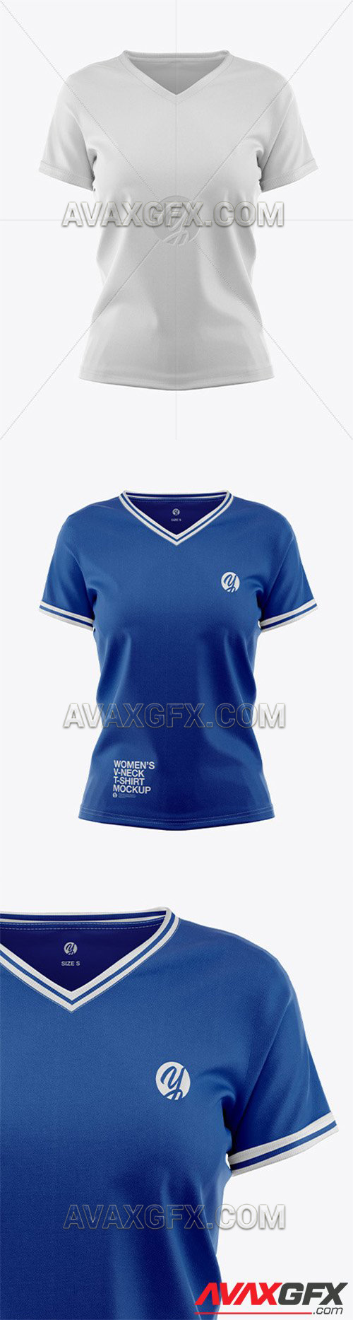Download Women's V-Neck T-Shirt Mockup Front View 60388 » AVAXGFX ...