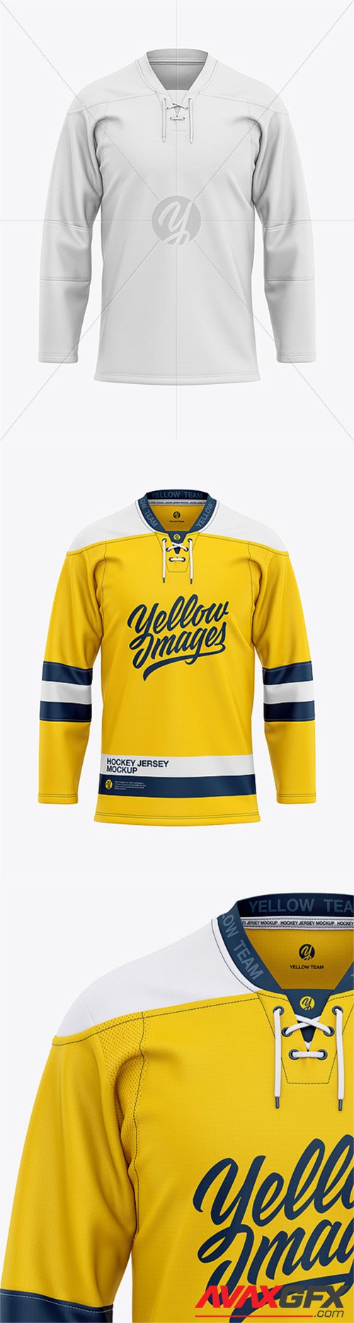 Download Men's Lace Neck Hockey Jersey Mockup - Front View 40199 ...