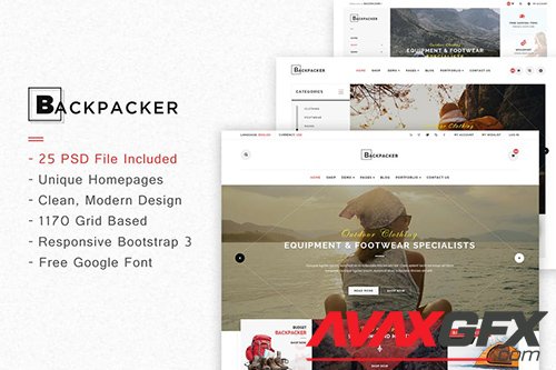 BackPacker - Multipurpose eCommerce PSD Template