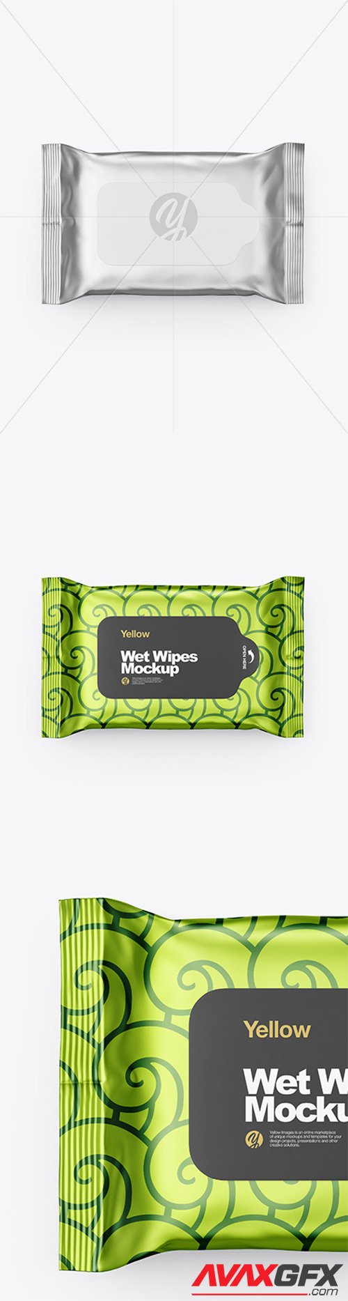 Download Metallic Wet Wipes Pack With Plastic Cap Mockup - Top View ...