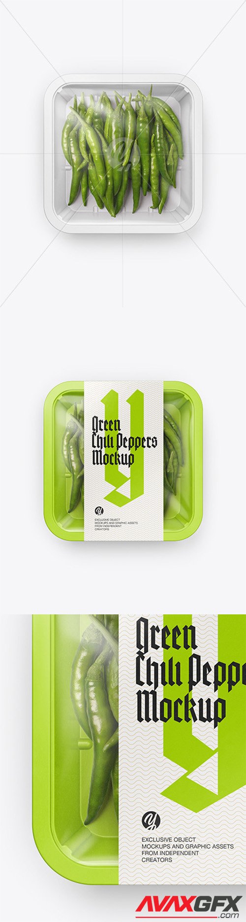 Plastic Tray With Green Chili Peppers Mockup 61578