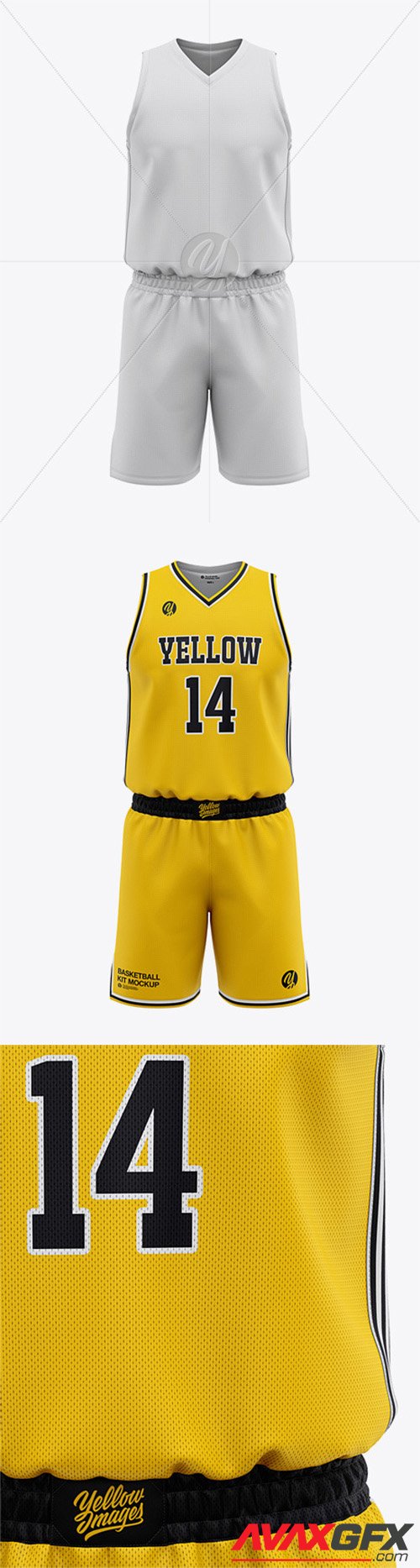 Men’s Basketball Kit Mockup - Front View Of Basketball Jersey And Shorts 47248