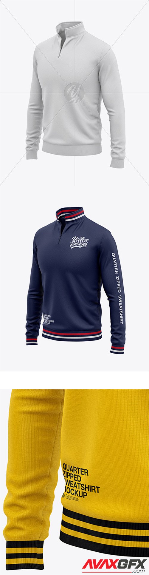 Download Men S Quarter Zip Sweatshirt Mockup Front Half Side View Of Zipped Pullover 53166 Avaxgfx All Downloads That You Need In One Place Graphic From Nitroflare Rapidgator