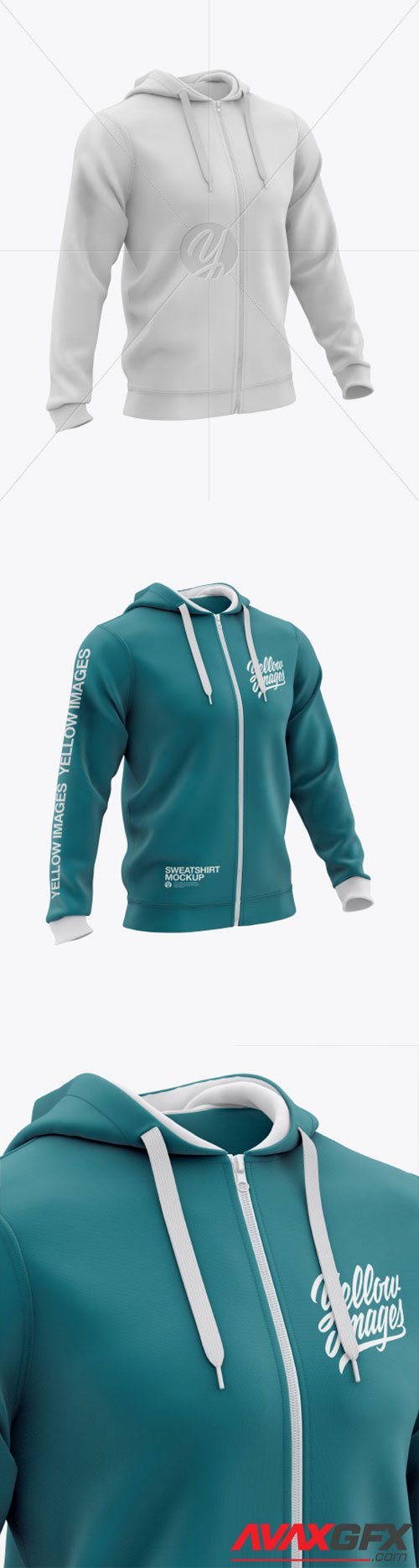Download Men's Full-Zip Hooded Sweatshirt Mockup 51863 » AVAXGFX ...