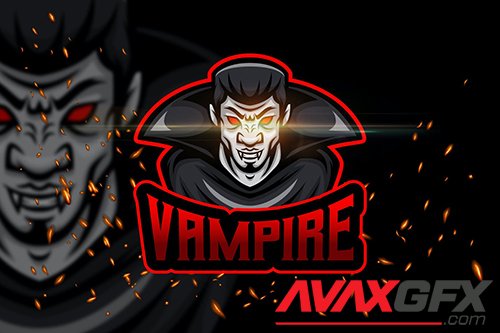 Vampire - AI and PSD Esport Logo Template
