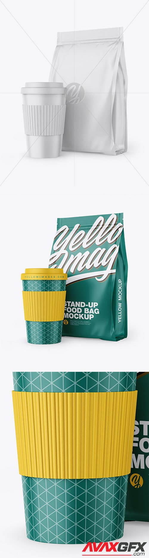 Download Matte Stand Up Bag With Coffee Cup Mockup 64586 Avaxgfx All Downloads That You Need In One Place Graphic From Nitroflare Rapidgator PSD Mockup Templates