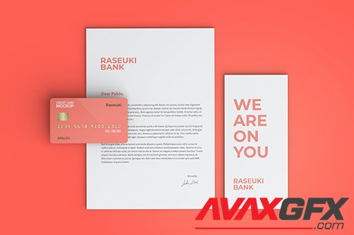 Complated Credit Card Stationery Mockup