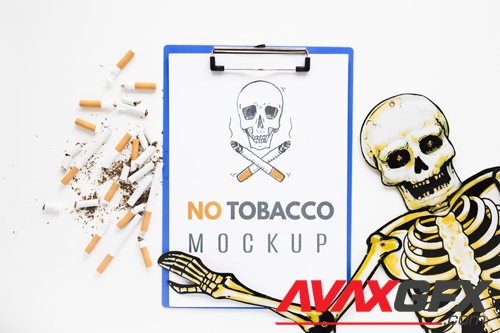 No smoking mock-up with skeleton
