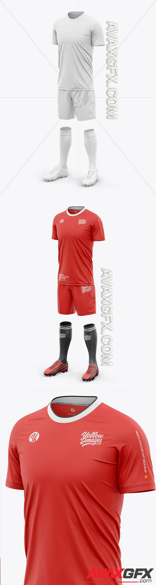Download Men's Crew Neck Full Soccer Kit - Front Half-Side View 66331 » AVAXGFX - All Downloads that You ...