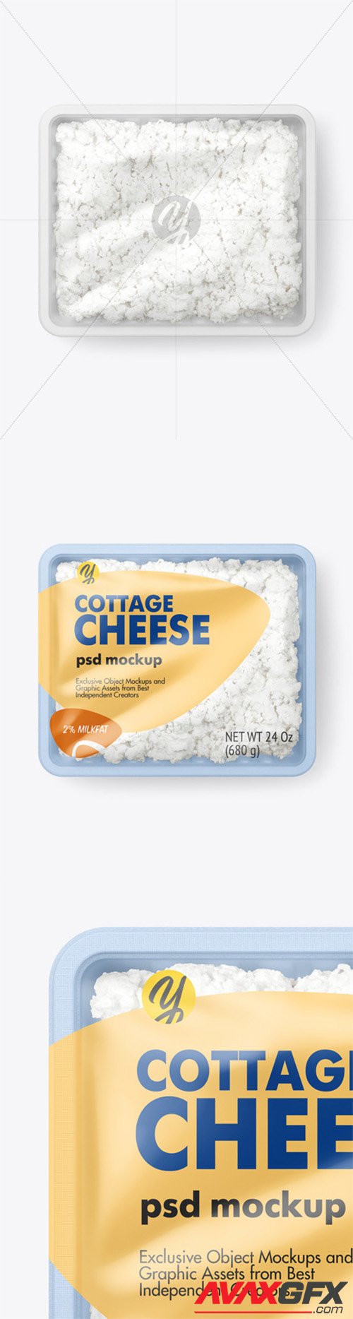 Plastic Tray With Cottage Cheese Mockup 66087