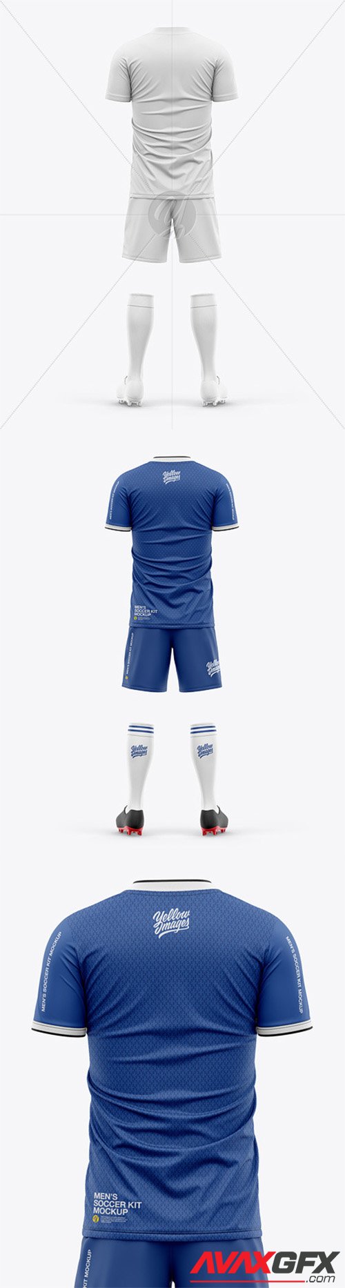 Download Men's Full Soccer Kit with Short Sleeve Jersey Mockup - Back VIew 57124 » AVAXGFX - All ...