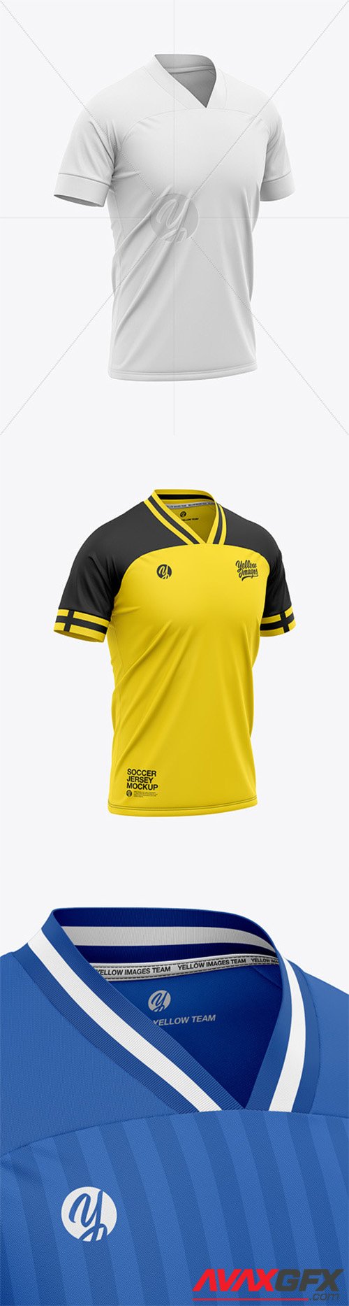 Men’s Soccer Jersey T-Shirt Mockup - Front Half-Side View - Football Jersey T-shirt 61697