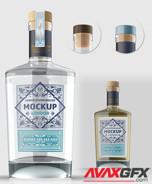Download Clear Glass Gin Bottle Mockup 331780504 » AVAXGFX - All ...