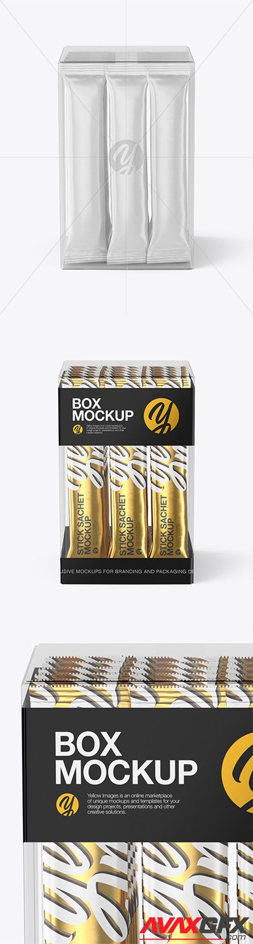 Download 25 Opened Box 20 Matte Sachets Front View Psd Mockup Psd Yellowimages Mockups