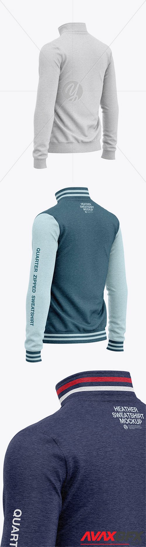 Download Mens Quarter Zip Sweatshirt Mockup Back Half Side View 53170 Avaxgfx All Downloads That You Need In One Place Graphic From Nitroflare Rapidgator