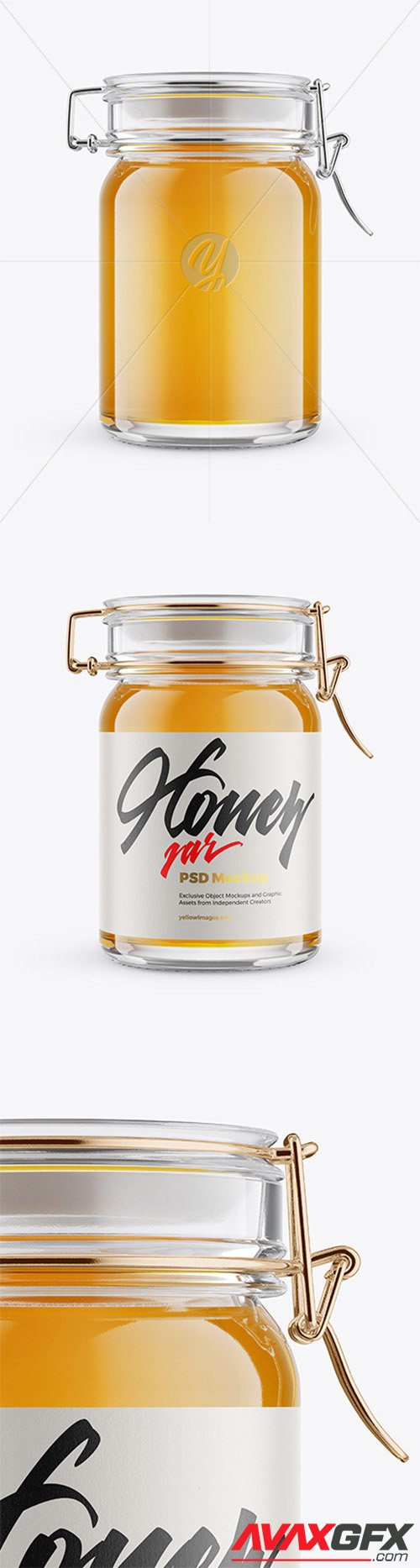 Download Glass Honey Jar With Clamp Lid Mockup 62655 » AVAXGFX ...