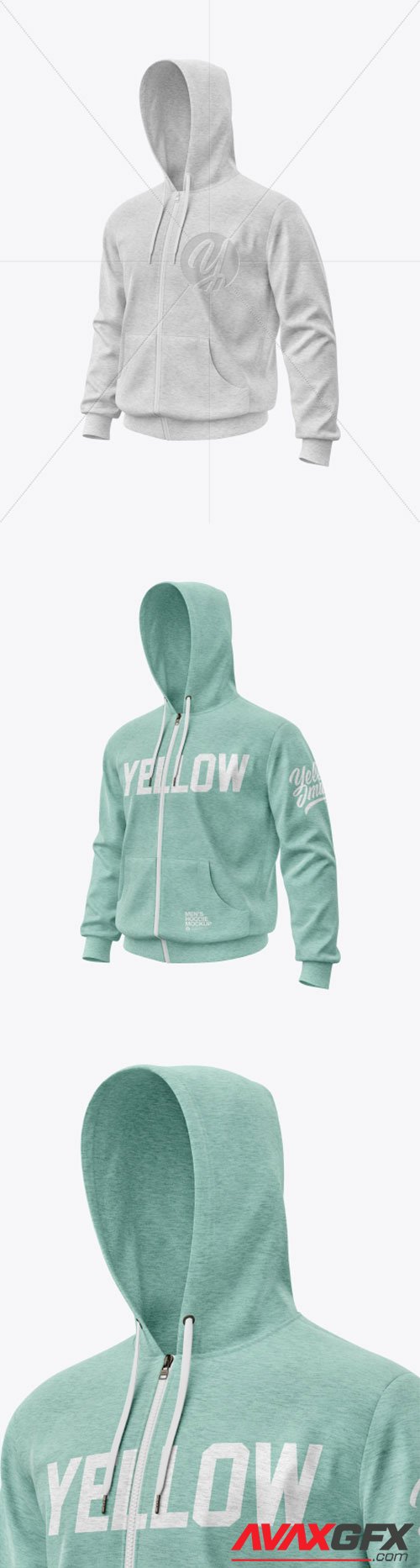 Melange Hoodie Mockup - Front View 47881 » AVAXGFX - All ...