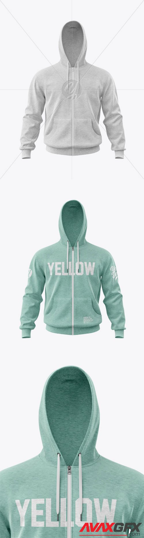 Download Melange Hoodie Mockup - Front View 47881 » AVAXGFX - All ...