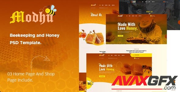 ThemeForest - Modhu v1.0 - Beekeeping and Honey PSD Template - 28958006