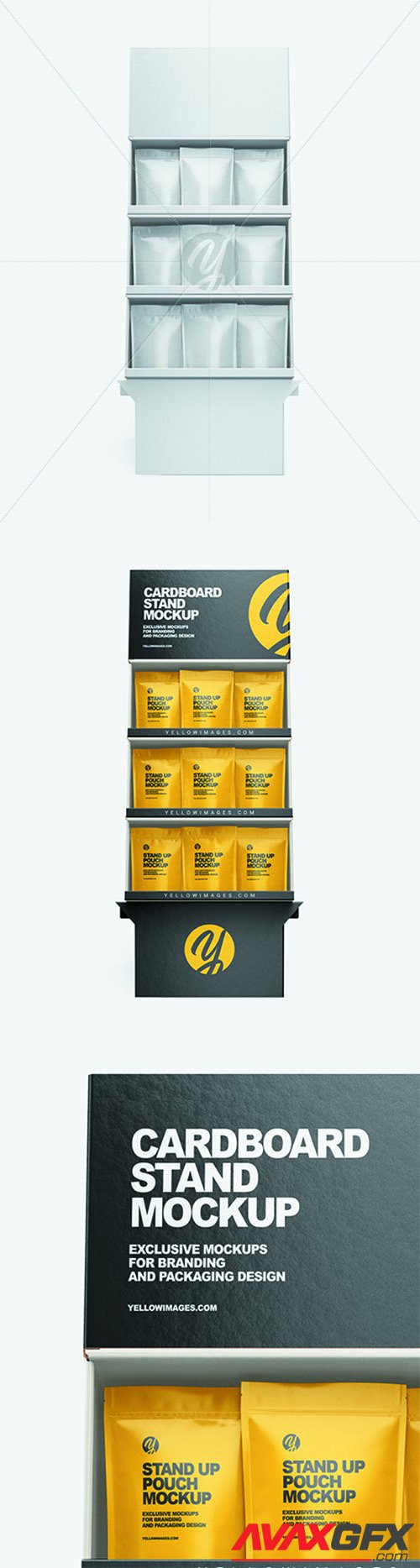 Cardboard Display Stand w/ Pouches Mockup 68713