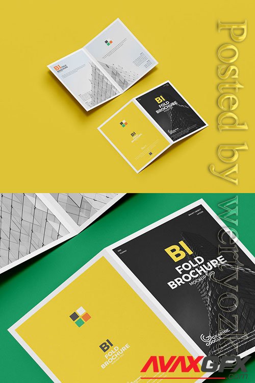 A4 Bi-Fold Brochure Mockup PSD