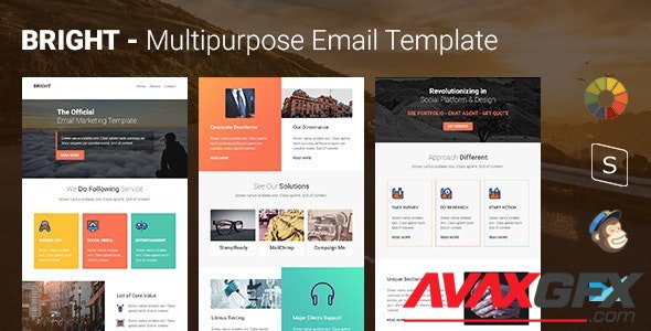 ThemeForest - Bright v1.0 - Multipurpose Responsive Email Template with Online Stampready & Mailchimp Builders Access - 14744815