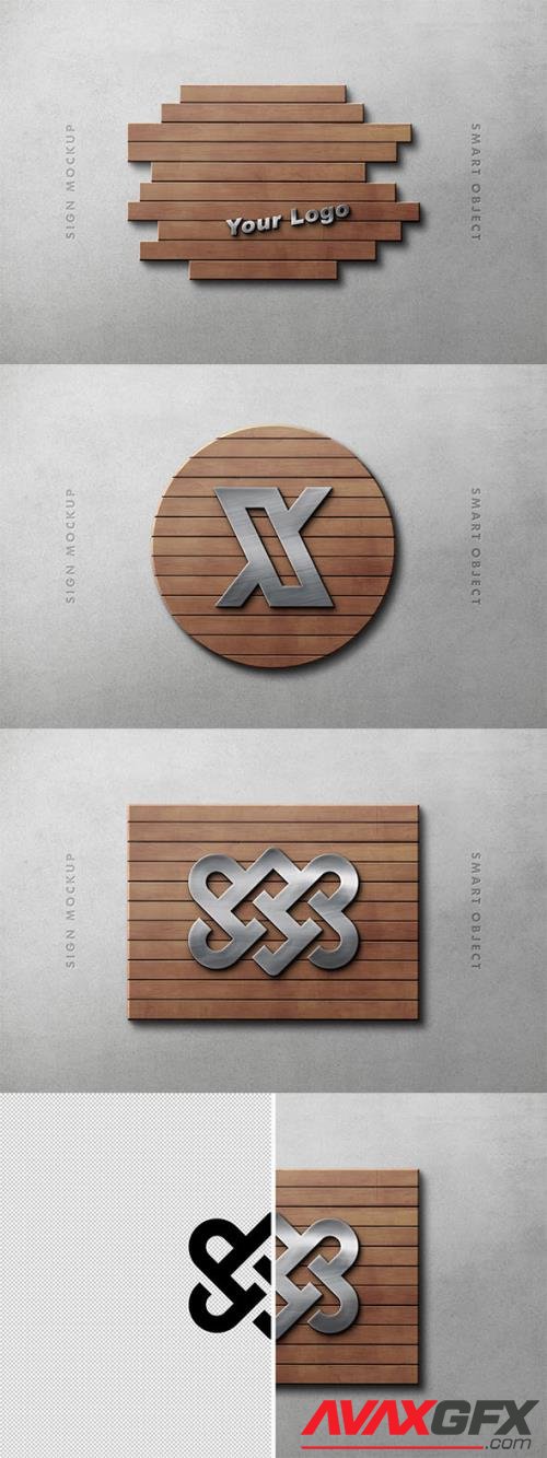Wood Panel Logo Mockup
