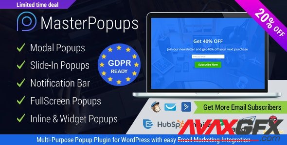 CodeCanyon - Master Popups v3.6.5 - Popup Plugin for WordPress & Popup Editor - Master Popups for Email Subscription - 20142807 - NULLED
