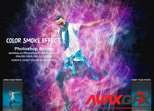CreativeMarket - Color Smoke Effect Photoshop Action 5471748