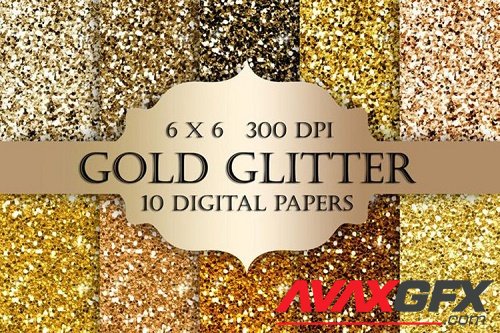 Gold Glitter Digital Paper - 1169618