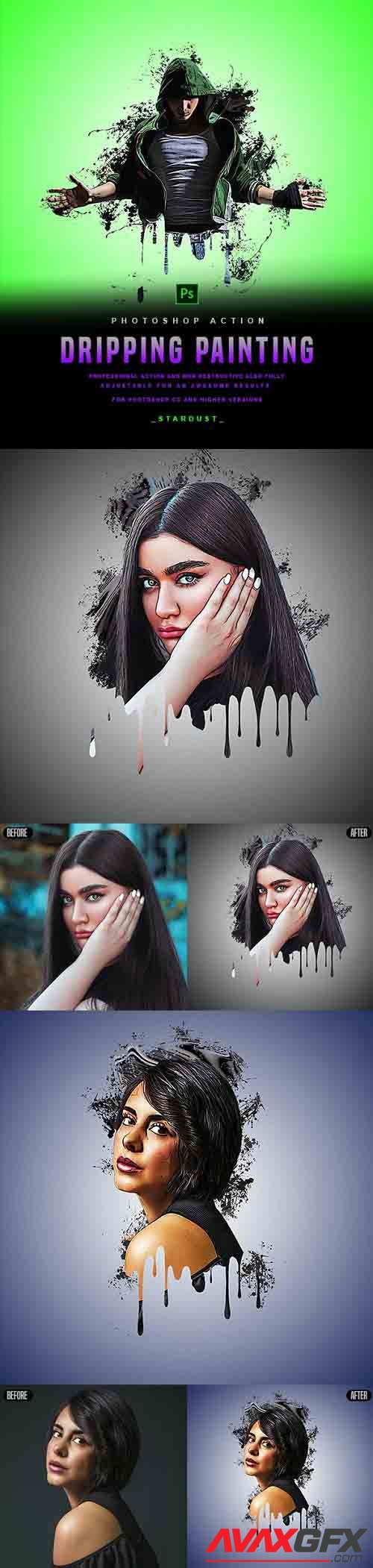GraphicRiver - Dripping Painting - Photoshop Action 29878099