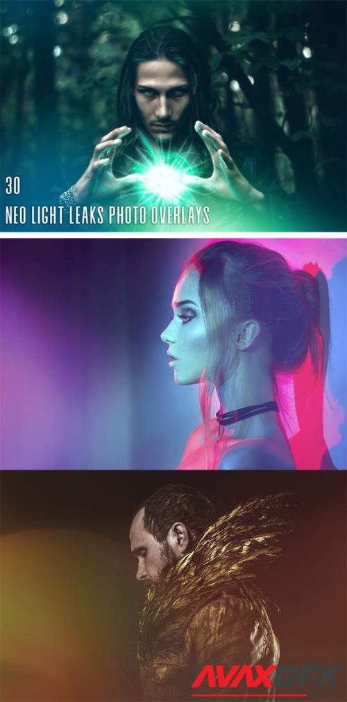 30 Neo Light Leaks Photo Overlays