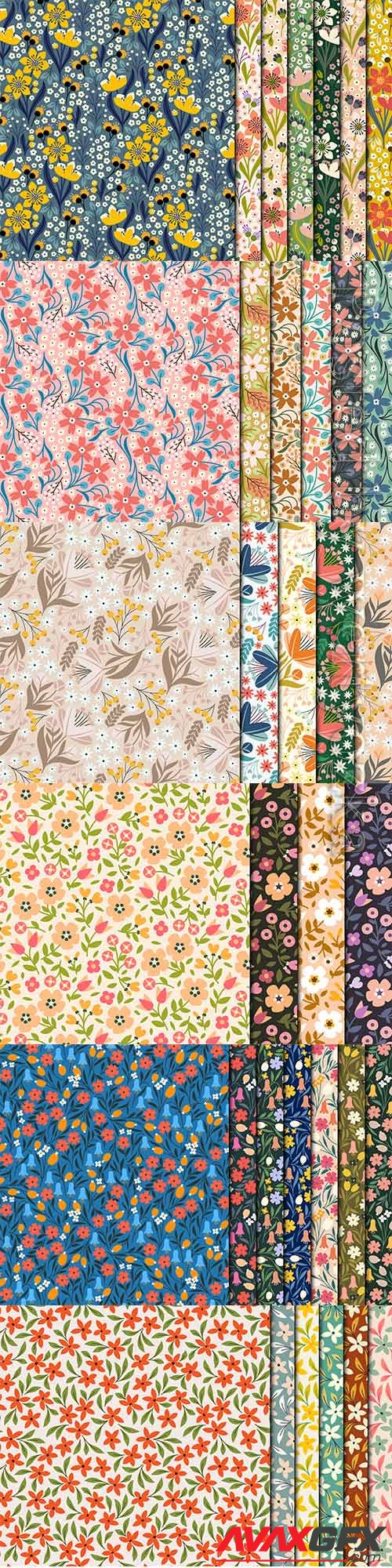 Vintage small flowers seamless pattern