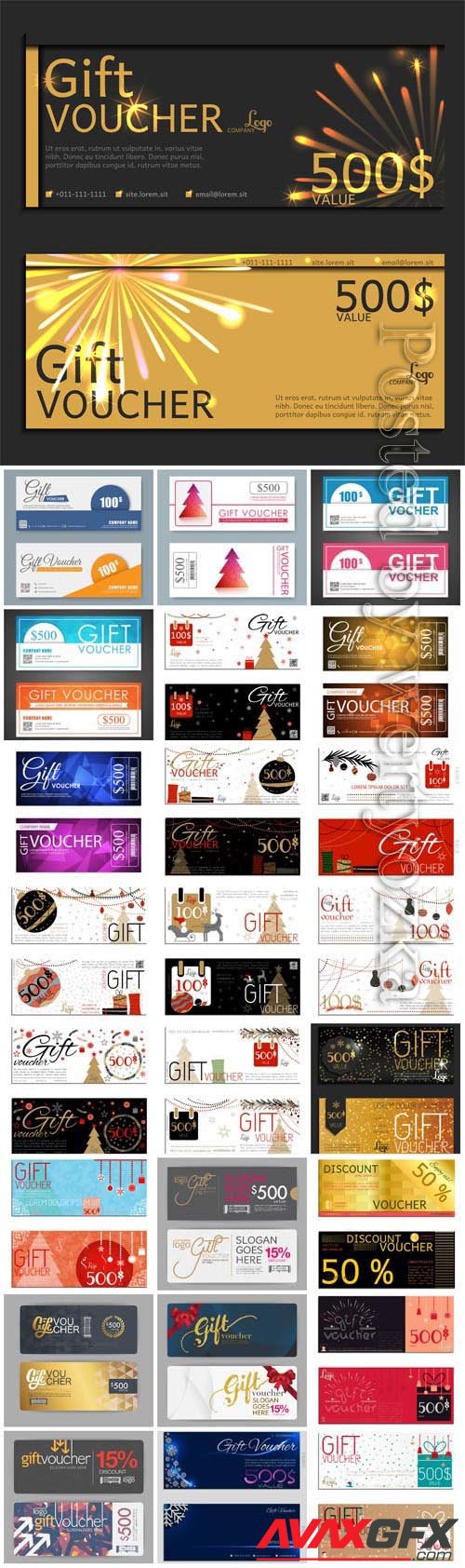 Collection of vouchers in vector