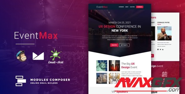 ThemeForest - EventMax v1.0 - Responsive Email for Events & Conferences with Online Builder - 30466693