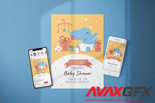 Baby Shower Invitation - Flyer Media Kit