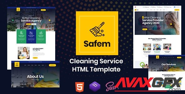 ThemeForest - Safem v1.0 - HTML Template for Cleaning Service - 26445410