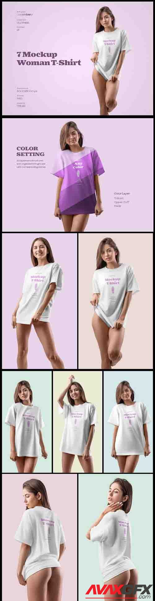 7 Mockups Woman T-Shirt Oversize » AVAXGFX - All Downloads that You Need in One Place! Graphic ...