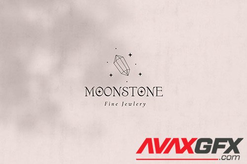 Moonstone Pre-Made Brand Logo Design. Crystal Logo