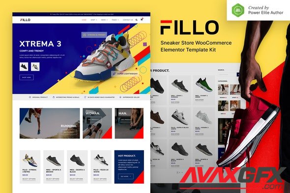 ThemeForest - Fillo v1.0.0 - Shoes & Sneakers Store WooCommerce Elementor Template Kit - 31423206
