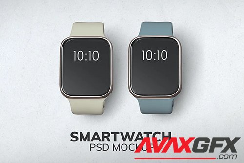 Smartwatch screen mockup digital device set