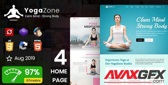 ThemeForest - YogaZone v1.0 - Yoga, Fitness & Meditation Mobile Responsive Bootstrap Html Template (Update: 7 April 20) - 19484032