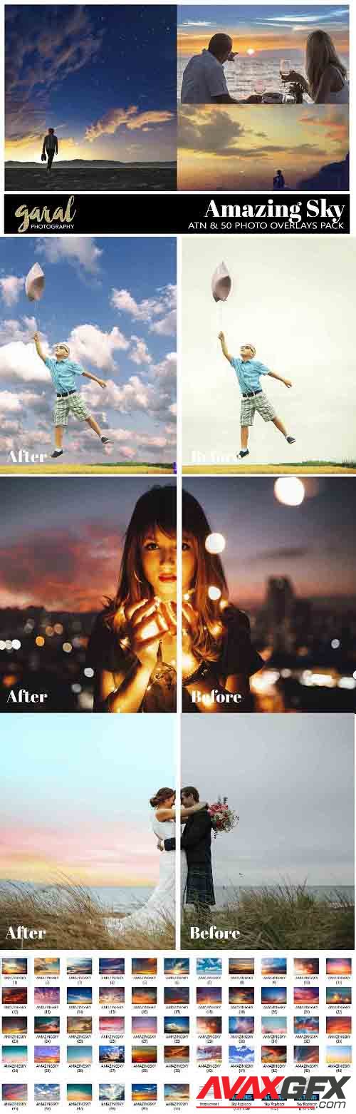 Amazing Sky Overlays, JPG Collection and Sky Replacer Action  811280